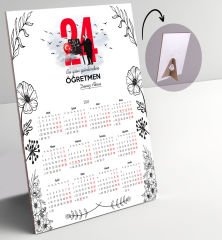 BK Gift Kişiye Özel İsimli Öğretmenler Günü Tasarımlı Defter Tükenmez Kalem ve Masaüstü 2024 Takvim Hediye Seti - 16, Öğretmene Hediye, Öğretmenler Günü