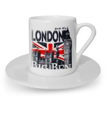 Kişiye Özel London Tasarımlı Türk Kahvesi Fincanı - 3
