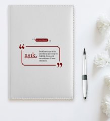 BK Gift Kişiye Özel Aşık 2023 Beyaz Deri Ajanda  1