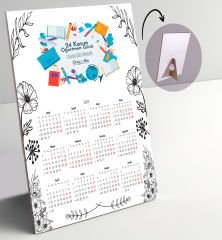 BK Gift Kişiye Özel İsimli Öğretmenler Günü Tasarımlı Defter Tükenmez Kalem ve Masaüstü 2024 Takvim Hediye Seti - 17, Öğretmene Hediye, Öğretmenler Günü