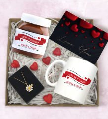 BK Gift Sevgiliye Özel Hediye Seti-10, Sevgililer Günü Hediyesi, Yıl Dönümü Hediyesi, Nutella 400gr., Doğum Günü Hediyesi