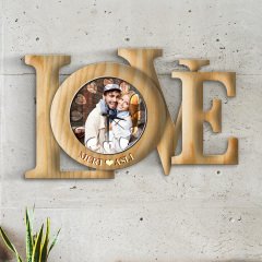 Kişiye Özel Love Tasarımlı Ahşap Duvar Saati - 2