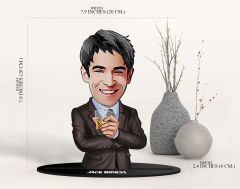 BK Gift Kişiye Özel Karikatürlü 3D Ahşap Biblo ve Beyaz Mini İçki Şişesi Tişörtü Hediye Seti, Arkadaşa Hediye, Sevgiliye Hediye-9