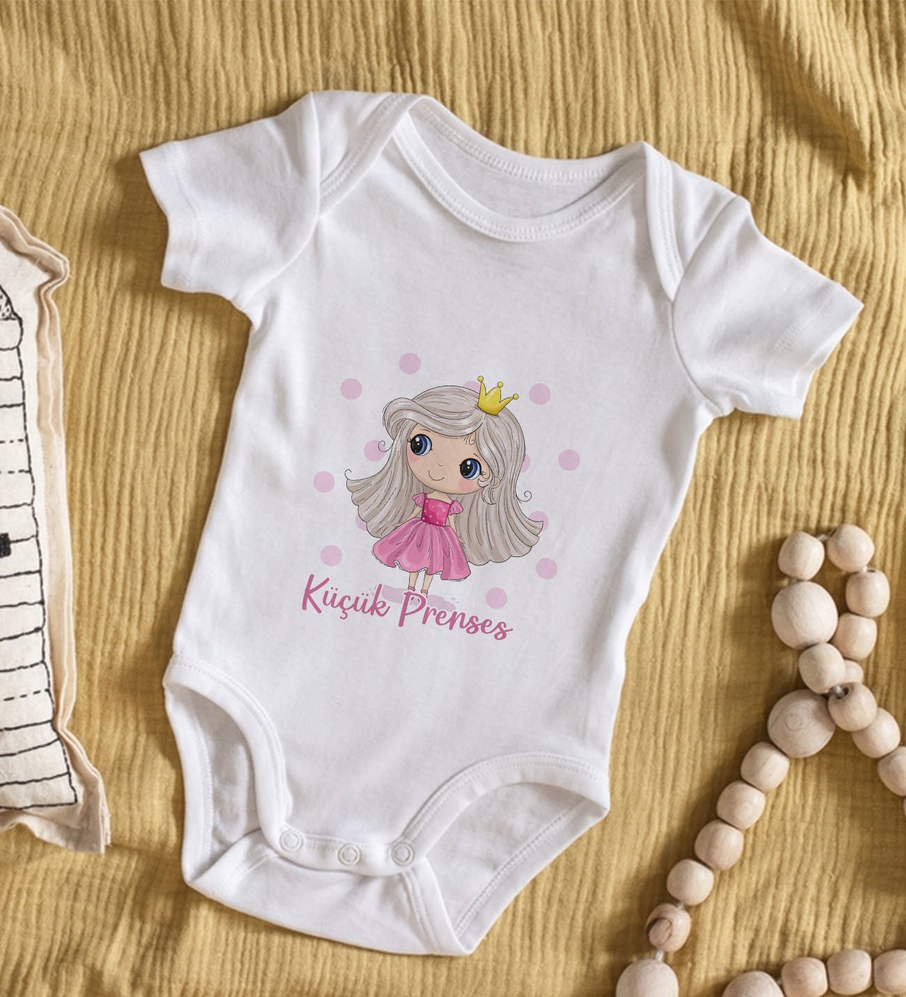 BK Kids Küçük Prenses Tasarımlı Bebek Body Zıbın - Model 1