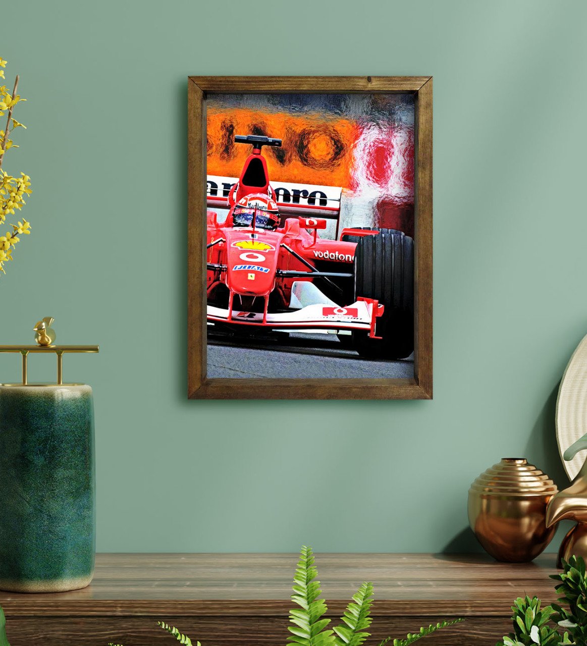 BK Gift Formula 1 Tasarımlı Doğal Masif Ahşap Çerçeveli Tablo 30x40cm-2