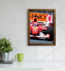 BK Gift Formula 1 Tasarımlı Doğal Masif Ahşap Çerçeveli Tablo 30x40cm-2