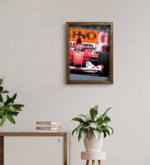 BK Gift Formula 1 Tasarımlı Doğal Masif Ahşap Çerçeveli Tablo 30x40cm-2