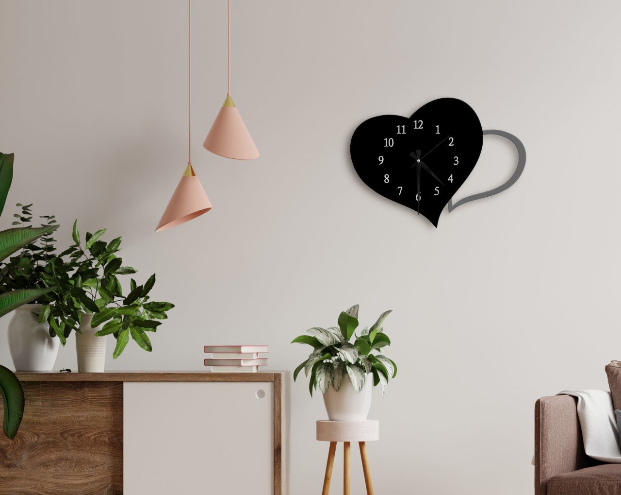 BK Gift Dekoratif 45cm Ahşap Duvar Saati-99