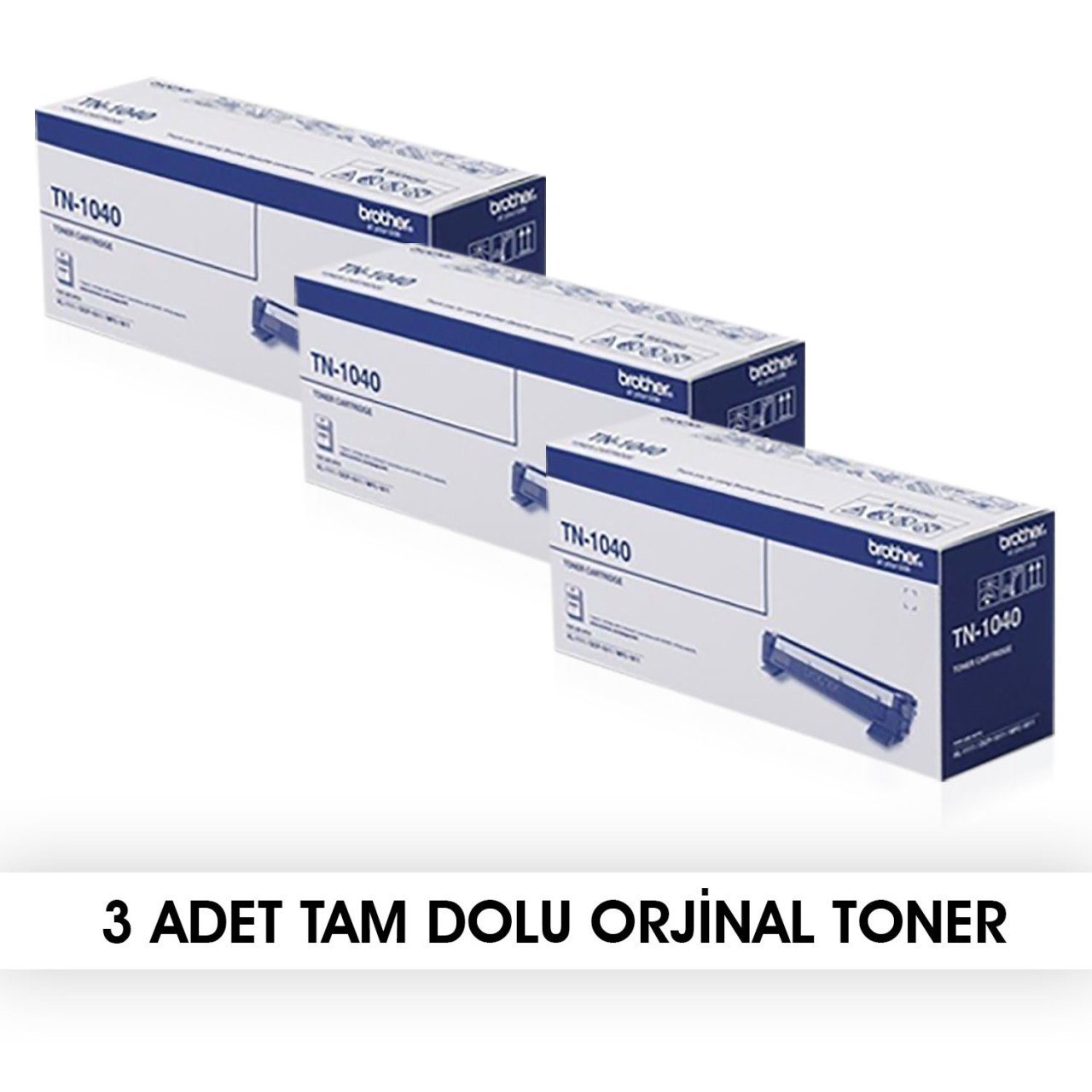 3 ADET Brother TN1040 Orjinal Toner HL1111 / DCP1511 /MFC1811 / MFC1815  Kutusuz