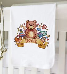 BK Kids Kişiye Özel 10 Parça Beyaz Hastane Çıkışı Battaniye ve Yastık Hediye Seti, Yeni Doğan Bebek Giyim Hediyesi-22