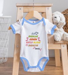 BK Kids Kişiye Özel Mavi Bebek Body Zıbın - Model 11