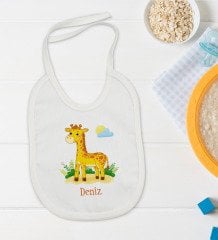 BK Kids Kişiye Özel İsimli Bebek Body Zıbın ve Mama Önlüğü Hediye Seti - Model 20