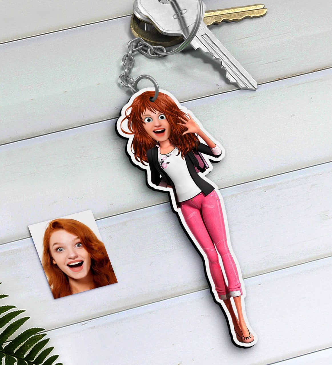 Kişiye Özel Barbie Bebek Karikatürlü Ahşap Anahtarlık-4