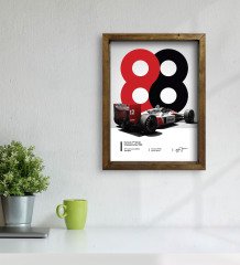 BK Gift Formula 1 Tasarımlı Doğal Masif Ahşap Çerçeveli Tablo 30x40cm-4
