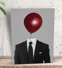BK Gift Balloon Man Tasarımlı Dekoratif Mini Kanvas Tablo 15x20cm-1