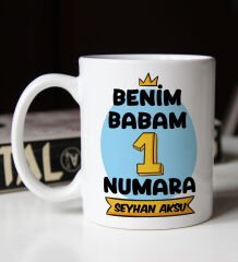 BK Gift Kişiye Özel İsimli Babalar Günü Temalı Beyaz Kupa Bardak-26, Babalar Günü Hediyesi, Babaya Hediye