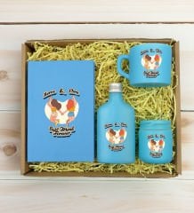 BK Gift Kişiye Özel İsimli DTF Best Friend Temalı Turkuaz Defter & Kahve Fincanı & Kolonya & Mum Hediye Seti-6, Arkadaşa Hediye, Doğum Günü Hediyesi