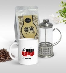 Kişiye Özel Baba Adayı Tasarımlı Kupa & French Press & 250gr Filtre Kahve Hediye Seti-3