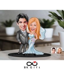 BK Gift Kişiye Özel Evleniyoruz Karikatürlü Ahşap Biblo, Sevgililer Günü Hediyesi, Doğum Günü Hediyesi, Yıl Dönümü Hediyesi-5