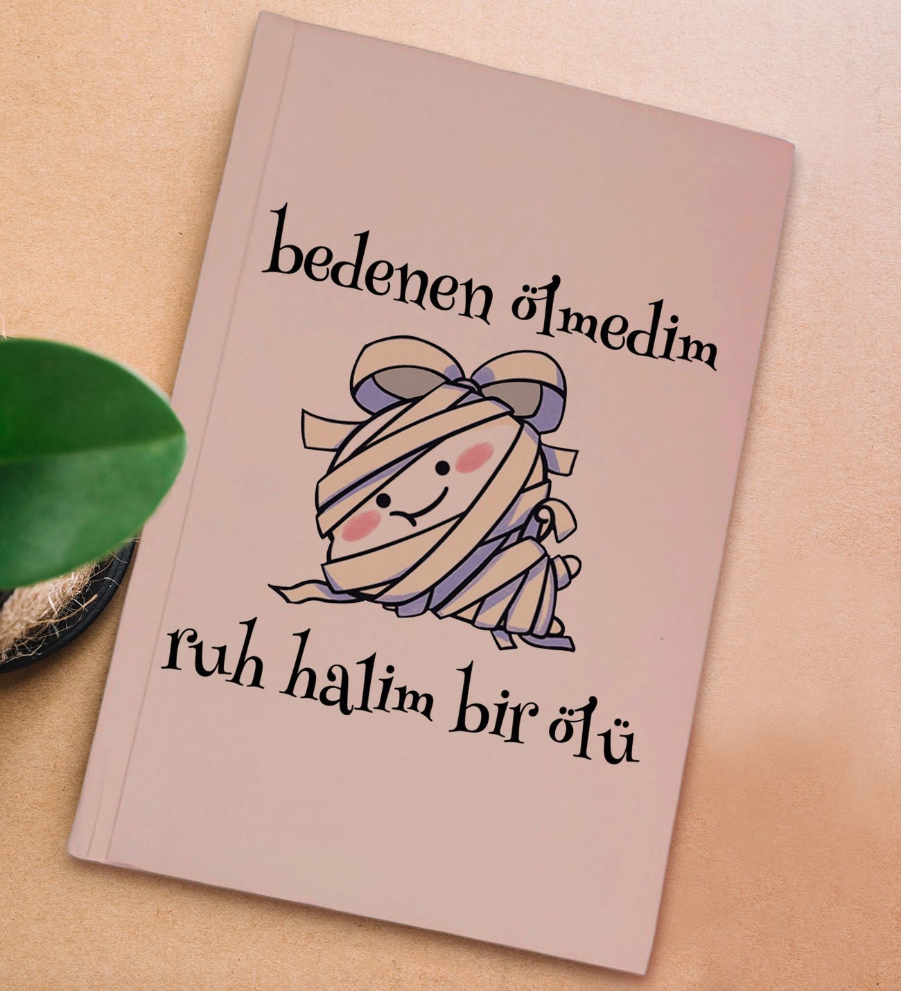 BK Gift Sert Kapaklı Pudra Pembesi Lastikli Defter , Arkadaşa Hediye, Yeni İş Hediyesi, Doğum Günü Hediyesi-5