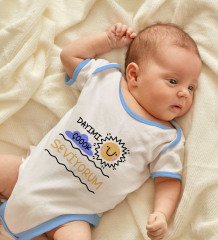 BK Kids Dayımı Çok Seviyorum Tasarımlı Mavi Bebek Body Zıbın-1