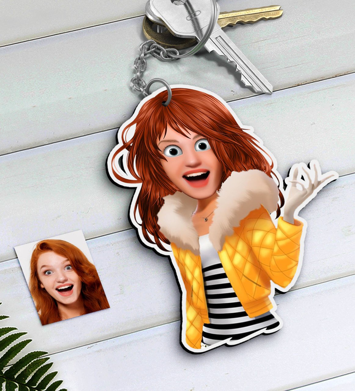 Kişiye Özel Barbie Bebek Karikatürlü Ahşap Anahtarlık-7