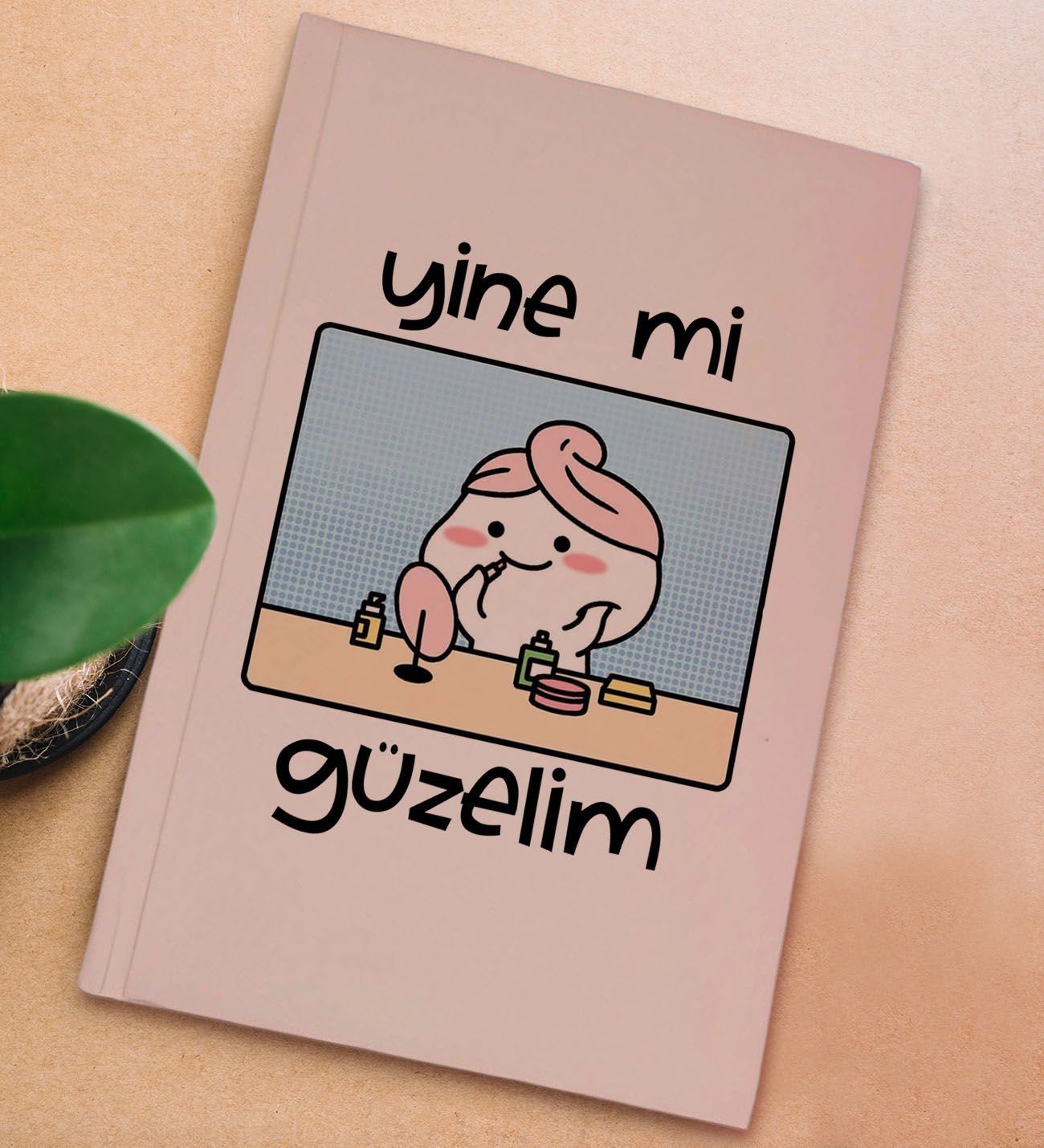 BK Gift Sert Kapaklı Pudra Pembesi Lastikli Defter , Arkadaşa Hediye, Yeni İş Hediyesi, Doğum Günü Hediyesi-6