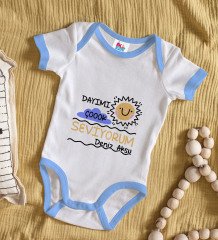 BK Kids Kişiye Özel Mavi Bebek Body Zıbın - Model 93