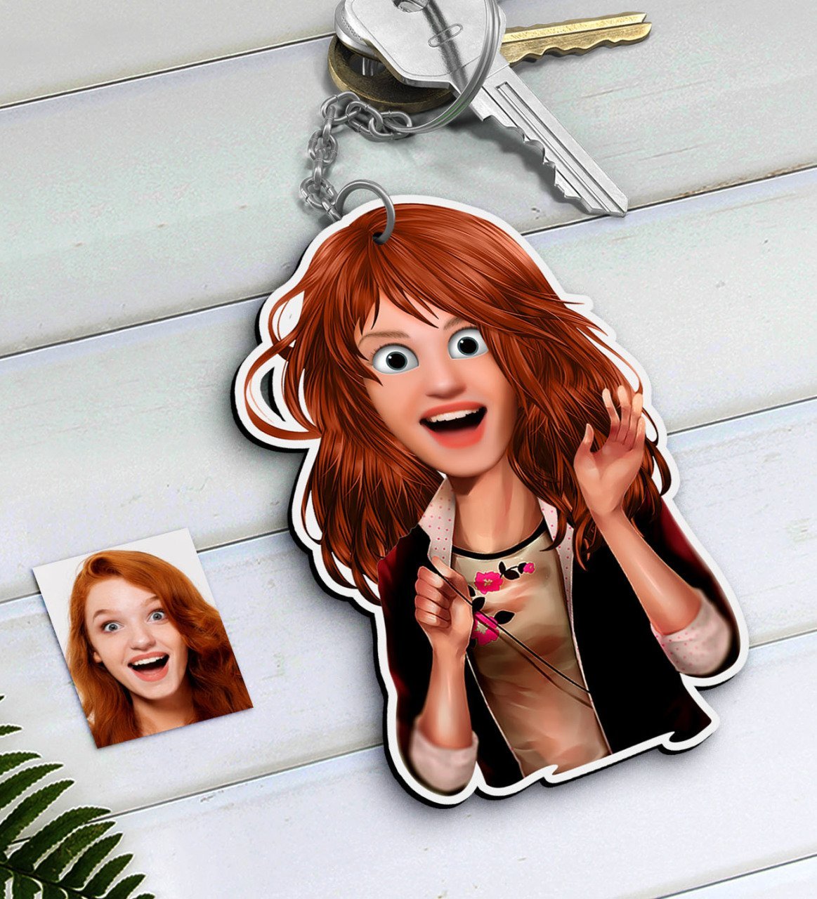 Kişiye Özel Barbie Bebek Karikatürlü Ahşap Anahtarlık-8