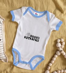 BK Kids Bravo Kotkafali Tasarımlı Mavi Bebek Body Zıbın-1