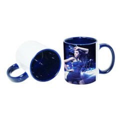 Sublimasyon Porselen Sapı ve İçi Lacivert Kupa - Kutulu