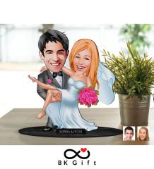 BK Gift Kişiye Özel Evleniyoruz Karikatürlü Ahşap Biblo, Sevgililer Günü Hediyesi, Doğum Günü Hediyesi, Yıl Dönümü Hediyesi-9