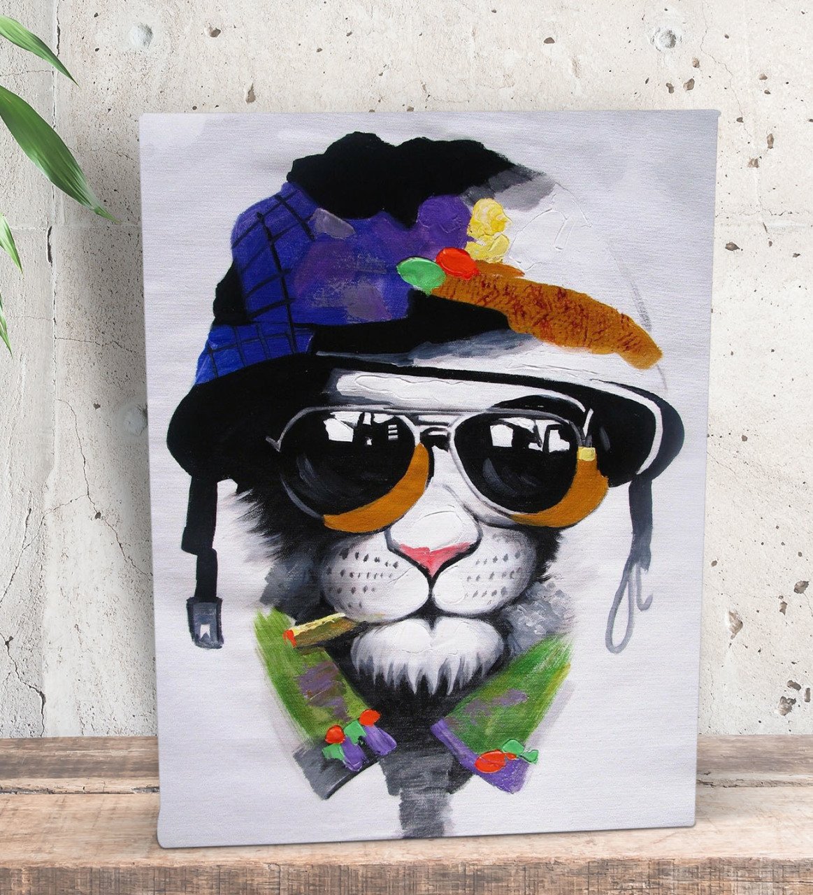 BK Gift Mafia Cat Tasarımlı Dekoratif Mini Kanvas Tablo 15x20cm-1