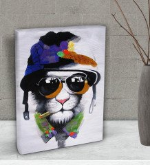 BK Gift Mafia Cat Tasarımlı Dekoratif Mini Kanvas Tablo 15x20cm-1