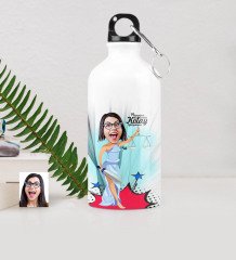 Kişiye Özel Bayan Avukat Karikatürlü Metal Suluk (500 ml.) 1