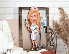 BK Gift Kişiye Özel Hemşire Karikatürlü 3D Ahşap Tablo, Sevgiliye Hediye, Arkadaşa Hediye, Yıl Dönümü Hediyesi, Doğum Günü Hediyesi-2