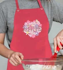 BK Gift Profesyonel Anneler Günü Tasarımlı Kırmızı Mutfak Önlüğü, Aşçı Önlüğü, Şef Önlüğü, Ev Hediyesi, Anneye Hediye-6