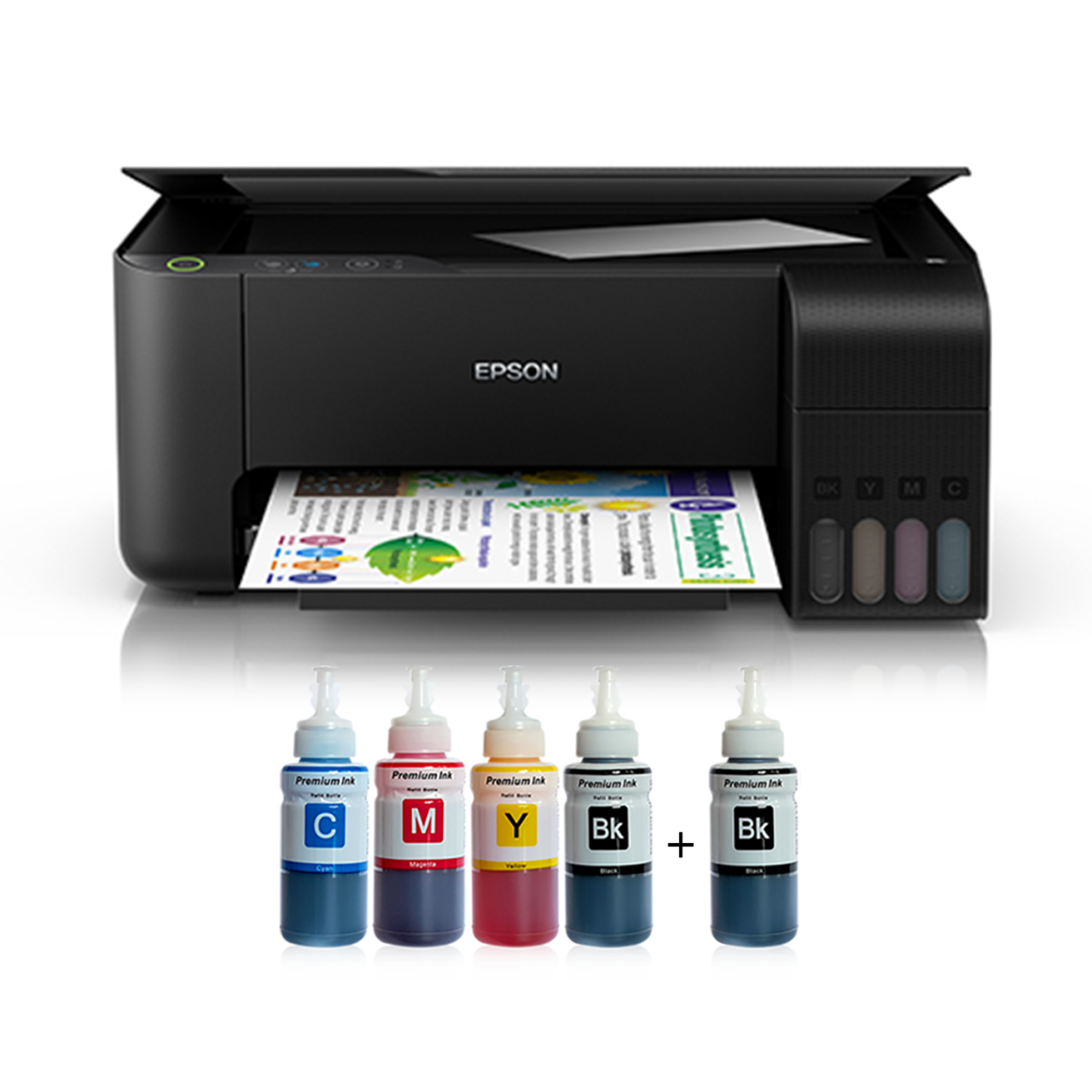 TEŞHİR ÜRÜNÜDÜR !!! Epson Tanklı L3250 Photoink Mürekkepli Yazıcı 4 Renk Bitmeyen Kartuşlu (1 Siyah Mürekkep Hediyeli)