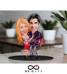 BK Gift Kişiye Özel Sevgililer Karikatürlü Ahşap Biblo, Sevgililer Günü Hediyesi, Doğum Günü Hediyesi, Yıl Dönümü Hediyesi-2