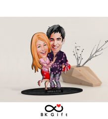 BK Gift Kişiye Özel Sevgililer Karikatürlü Ahşap Biblo, Sevgililer Günü Hediyesi, Doğum Günü Hediyesi, Yıl Dönümü Hediyesi-2