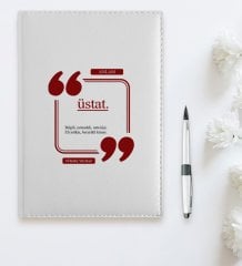 BK Gift Kişiye Özel Üstat 2023 Beyaz Deri Ajanda  4