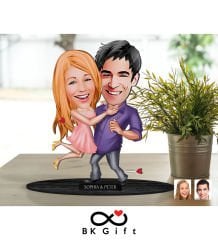 BK Gift Kişiye Özel Sevgililer Karikatürlü Ahşap Biblo, Sevgililer Günü Hediyesi, Doğum Günü Hediyesi, Yıl Dönümü Hediyesi-3
