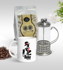 Kişiye Özel Baba Godfather Tasarımlı Kupa & French Press & 250gr Filtre Kahve Hediye Seti-18