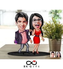 BK Gift Kişiye Özel Sevgililer Karikatürlü Ahşap Biblo, Sevgililer Günü Hediyesi, Doğum Günü Hediyesi, Yıl Dönümü Hediyesi-4