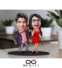 BK Gift Kişiye Özel Sevgililer Karikatürlü Ahşap Biblo, Sevgililer Günü Hediyesi, Doğum Günü Hediyesi, Yıl Dönümü Hediyesi-4