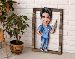 BK Gift Kişiye Özel Hemşire Karikatürlü 3D Ahşap Tablo, Sevgiliye Hediye, Arkadaşa Hediye, Yıl Dönümü Hediyesi, Doğum Günü Hediyesi-3