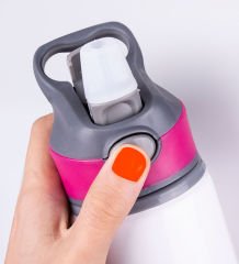 BK Gift Kişiye Özel İsimli Pembe Şerit Pipetli Metal Su Matarası 650ml, İsimli Matara, Arkadaşa Hediye
