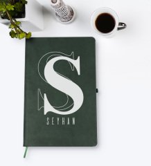 Kişiye Özel İsimli Yeşil Termo Deri Defter Model 34