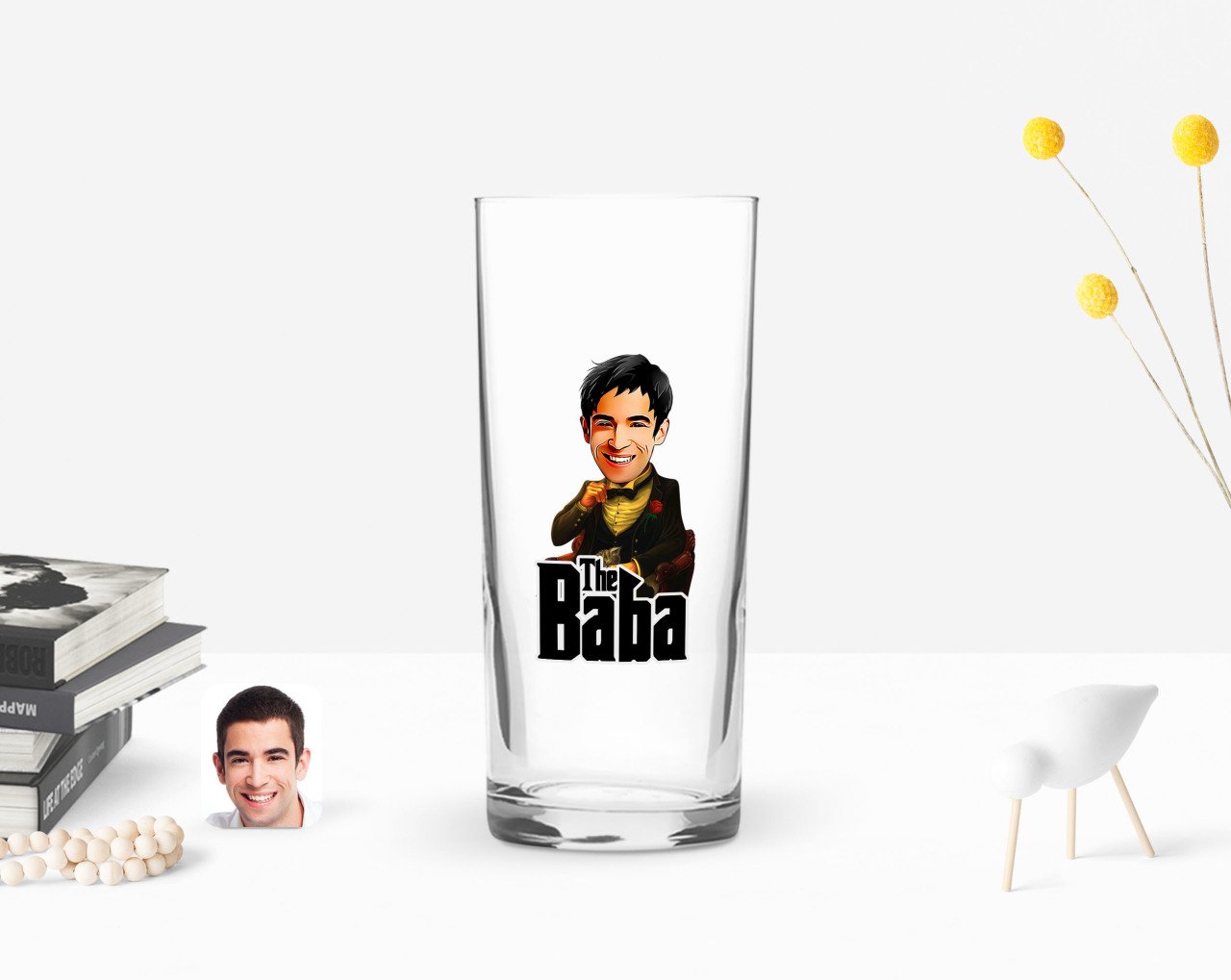 Kişiye Özel Renkli Baskılı Godfather Baba Karikatürlü Rakı Bardağı-3