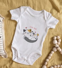 BK Kids Love You Tasarımlı Bebek Body Zıbın - Model 1
